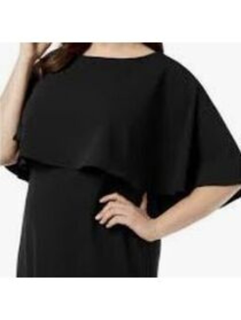 Calvin Klein Black Popover Cape Sheath Dress – Plus Size 16W